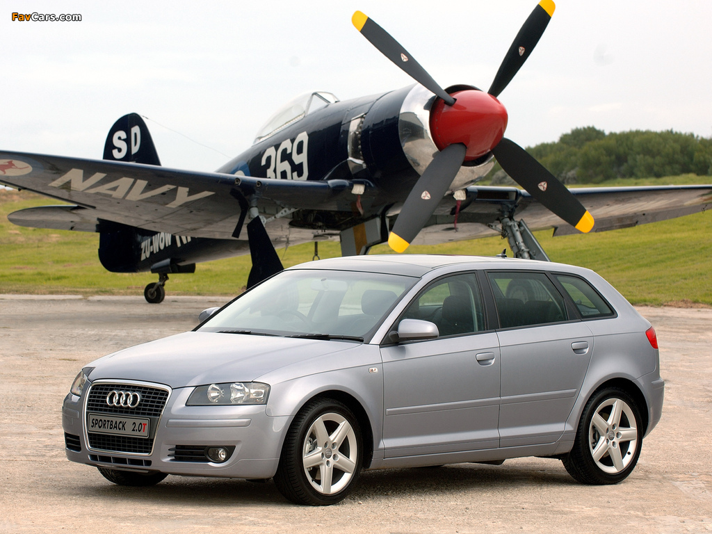 Audi A3 Sportback 2.0T ZA-spec 8PA (2005–2008) photos (1024 x 768)