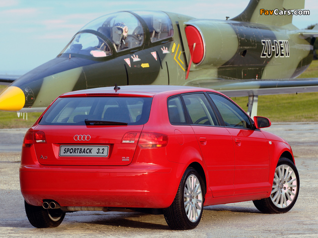Audi A3 Sportback 3.2 quattro ZA-spec 8PA (2005–2008) photos (640 x 480)