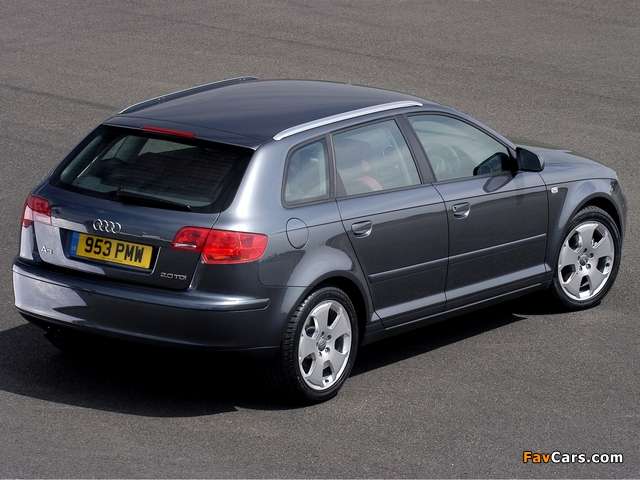 Audi A3 Sportback 2.0 TDI UK-spec 8PA (2005–2008) pictures (640 x 480)