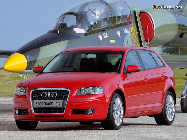 Audi A3 Sportback 3.2 quattro ZA-spec 8PA (2005–2008) wallpapers (640 x 480)