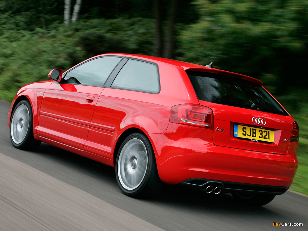 Audi A3 2.0T S-Line UK-spec 8P (2008–2010) wallpapers (1024 x 768)