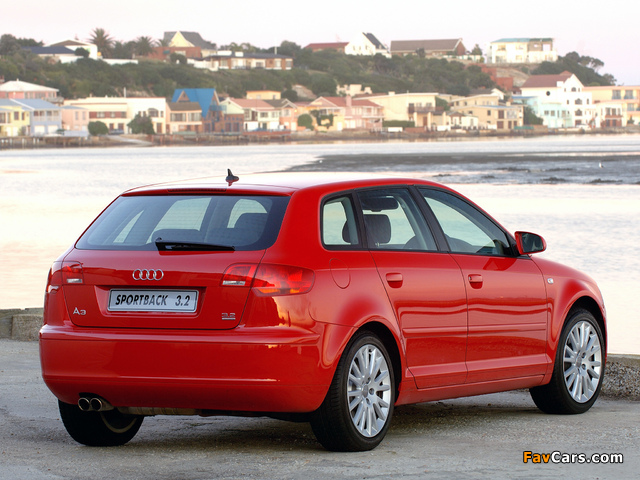 Pictures of Audi A3 Sportback 3.2 quattro ZA-spec 8PA (2005–2008) (640 x 480)