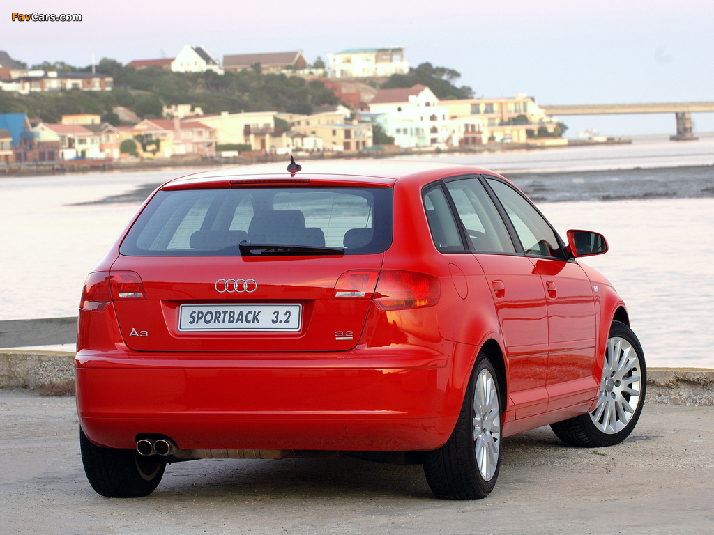 Pictures of Audi A3 Sportback 3.2 quattro ZA-spec 8PA (2005–2008) (1024 x 768)