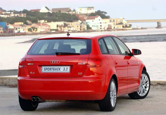 Pictures of Audi A3 Sportback 3.2 quattro ZA-spec 8PA (2005–2008)