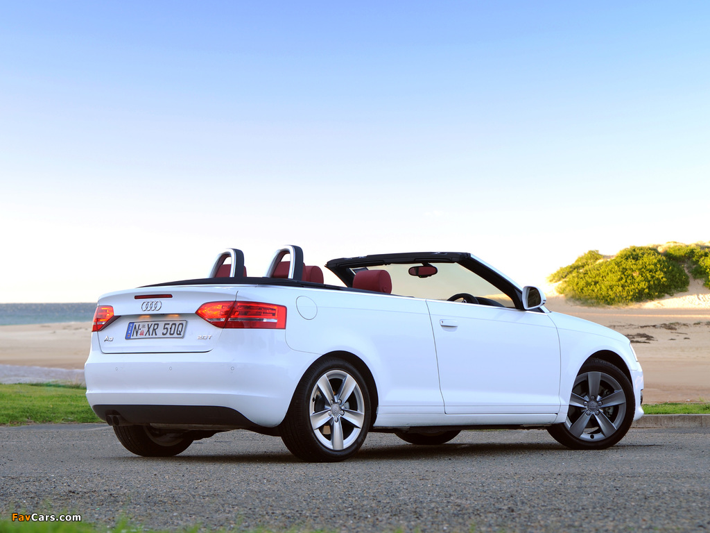 Audi A3 2.0T Cabriolet AU-spec (8PA) 2008–13 wallpapers (1024 x 768)