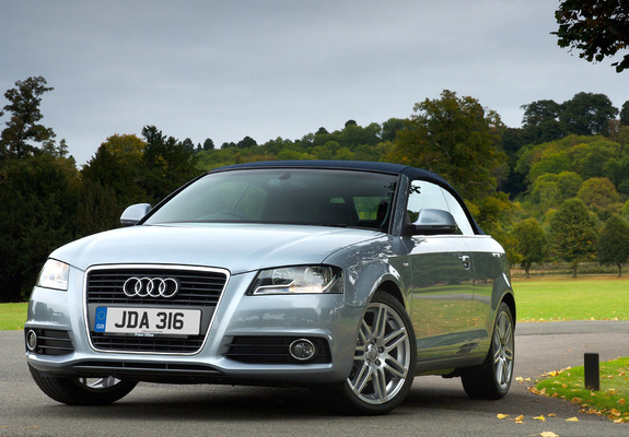 Audi A3 1.6 TDI S-Line Cabriolet UK-spec 8PA (2008–2010) wallpapers