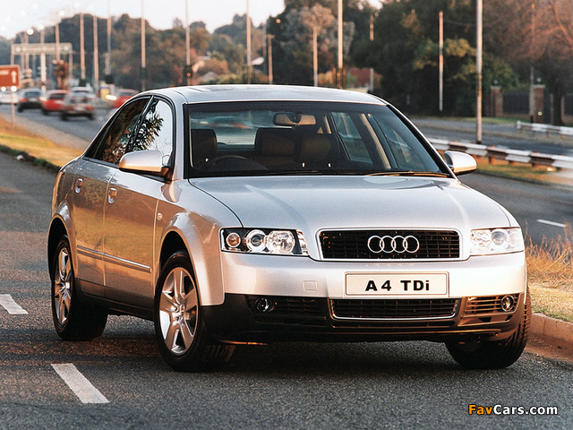 Audi A4 1.9 TDI Sedan ZA-spec B6,8E (2000–2004) wallpapers (640 x 480)