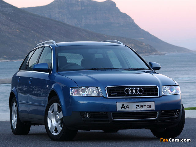 Audi A4 2.5 TDI quattro Avant ZA-spec B6,8E (2001–2004) images (640 x 480)