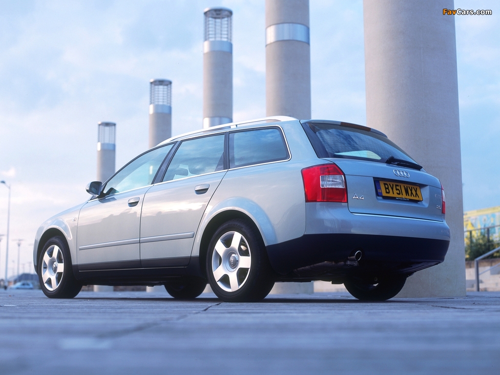 Audi A4 2.0 FSI Avant UK-spec B6,8E (2001–2004) photos (1024 x 768)