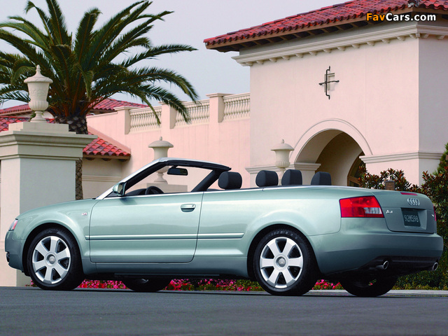 Audi A4 Cabrio US-spec B6,8H (2001–2005) wallpapers (640 x 480)