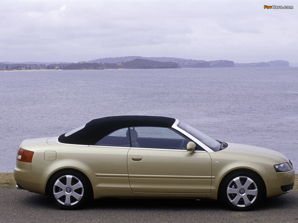 Audi A4 2.0 Cabrio AU-spec (B6,8H) 2002–06 wallpapers (1024 x 768)