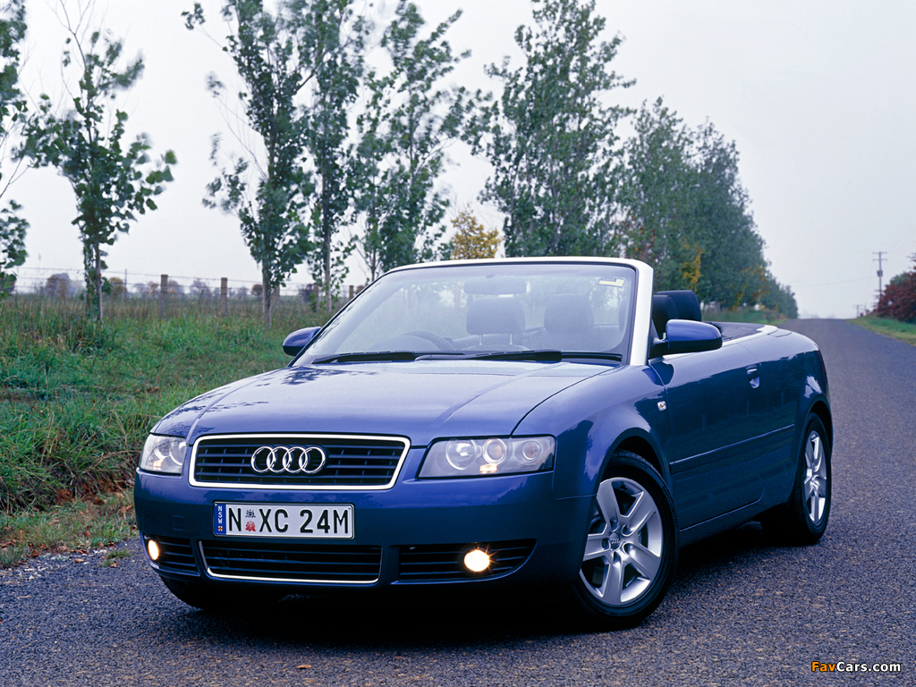 Audi A4 1.8T Cabrio AU-spec (B6,8H) 2003–06 images (1024 x 768)