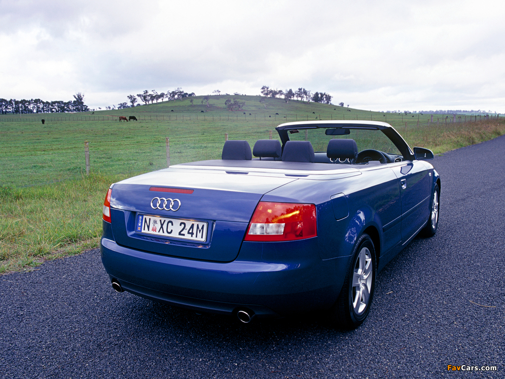 Audi A4 1.8T Cabrio AU-spec (B6,8H) 2003–06 photos (1024 x 768)
