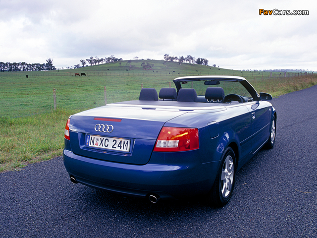 Audi A4 1.8T Cabrio AU-spec (B6,8H) 2003–06 photos (640 x 480)