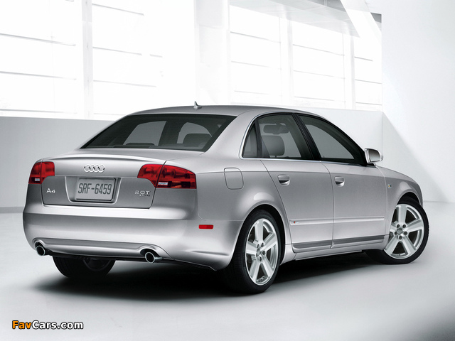 Audi A4 2.0T S-Line Sedan US-spec B7,8E (2004–2007) images (640 x 480)
