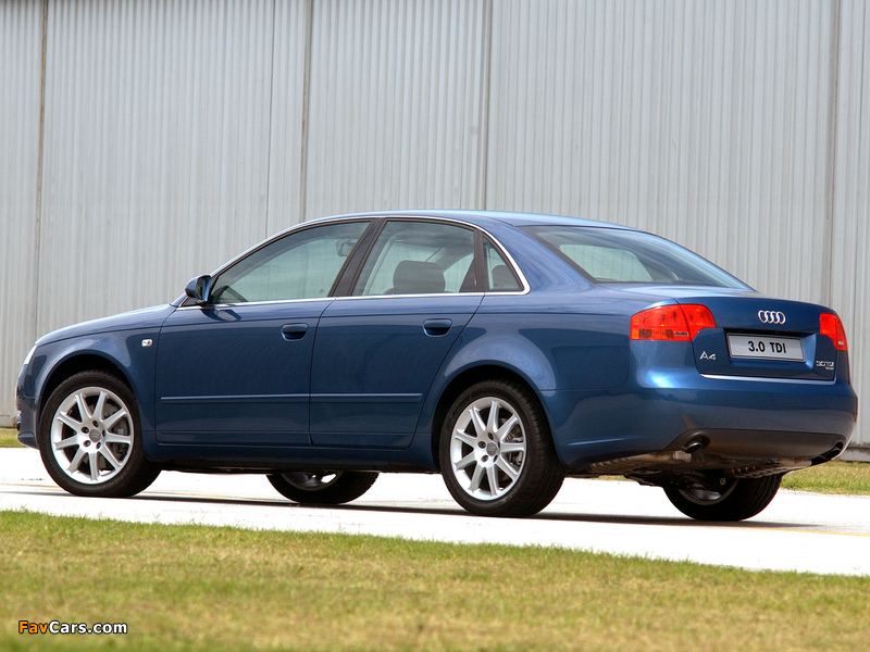 Audi A4 3.0 TDI quattro Sedan ZA-spec B7,8E (2004–2007) images (800 x 600)