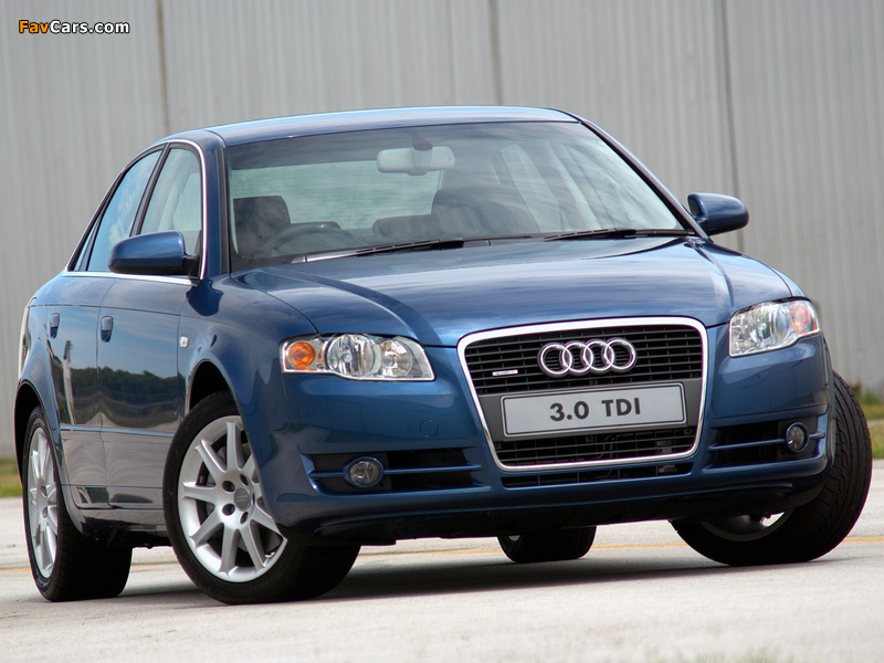 Audi A4 3.0 TDI quattro Sedan ZA-spec B7,8E (2004–2007) photos (800 x 600)