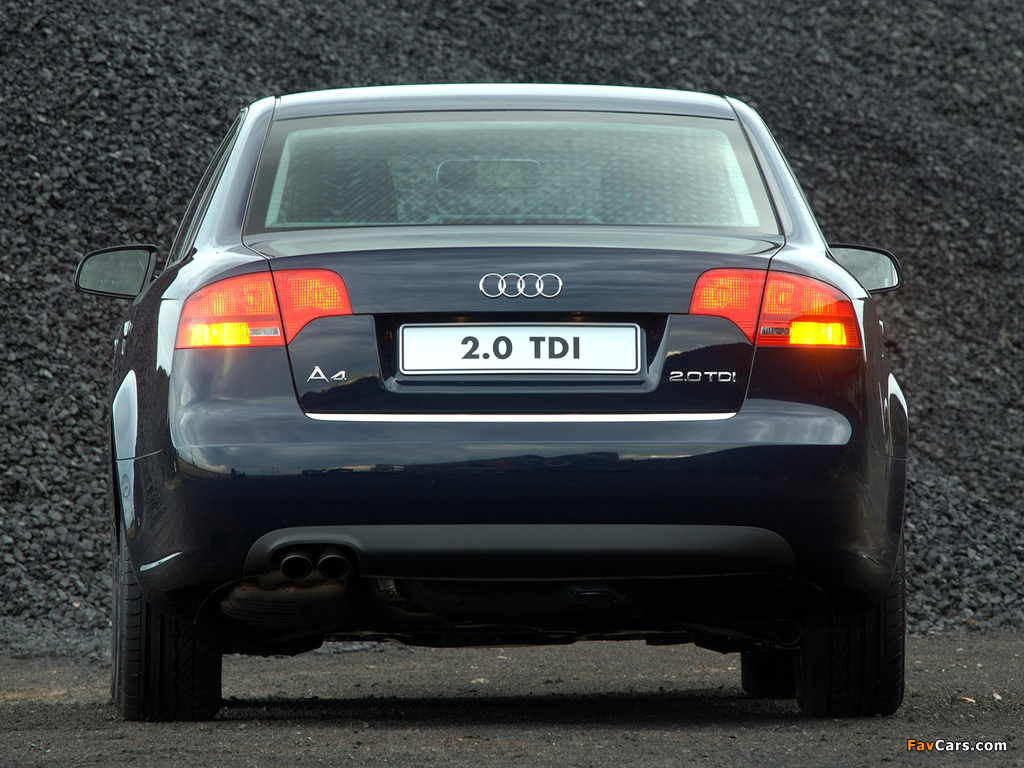 Audi A4 2.0 TDI Sedan ZA-spec B7,8E (2004–2007) pictures (1024 x 768)