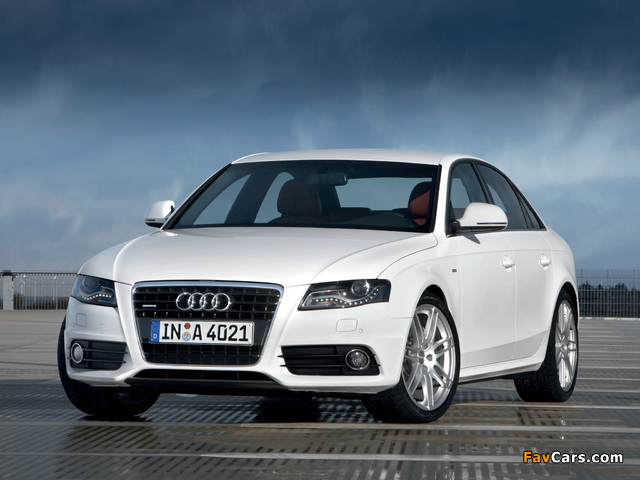 Audi A4 3.2 FSI quattro S-Line Sedan B8,8K (2007–2011) pictures (640 x 480)