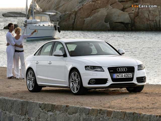 Audi A4 3.2 FSI quattro S-Line Sedan B8,8K (2007–2011) wallpapers (640 x 480)