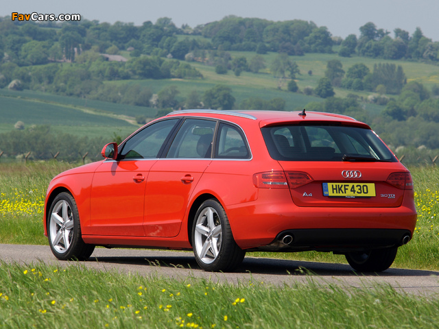 Audi A4 3.0 TDI quattro Avant UK-spec B8,8K (2008–2011) images (640 x 480)