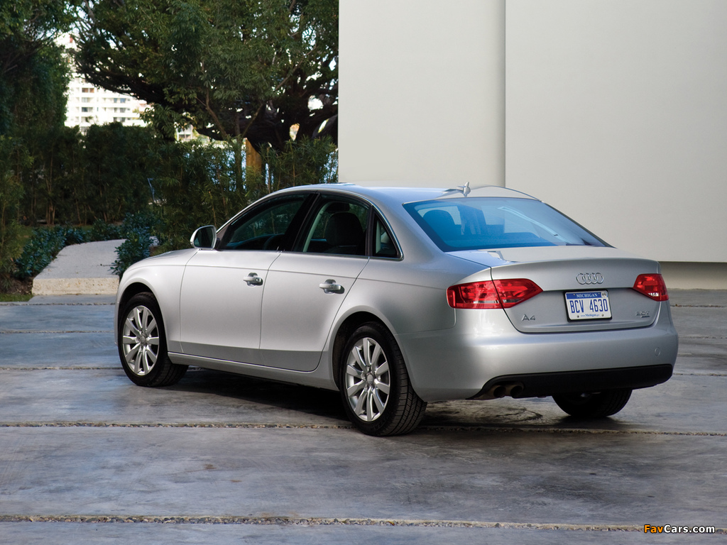 Audi A4 2.0T quattro Sedan US-spec B8,8K (2009–2011) pictures (1024 x 768)