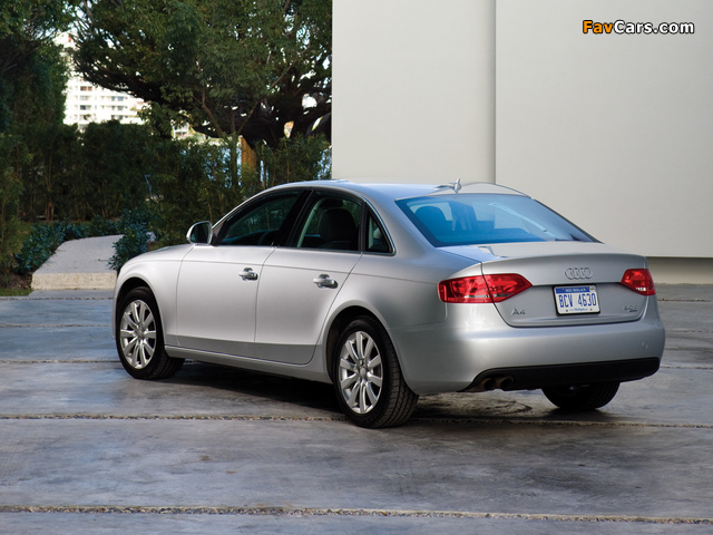 Audi A4 2.0T quattro Sedan US-spec B8,8K (2009–2011) pictures (640 x 480)
