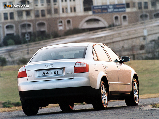 Images of Audi A4 1.9 TDI Sedan ZA-spec B6,8E (2000–2004) (640 x 480)