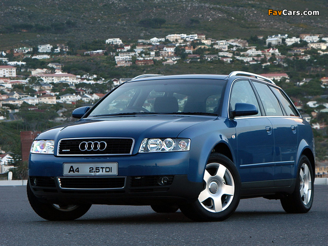 Images of Audi A4 2.5 TDI quattro Avant ZA-spec B6,8E (2001–2004) (640 x 480)