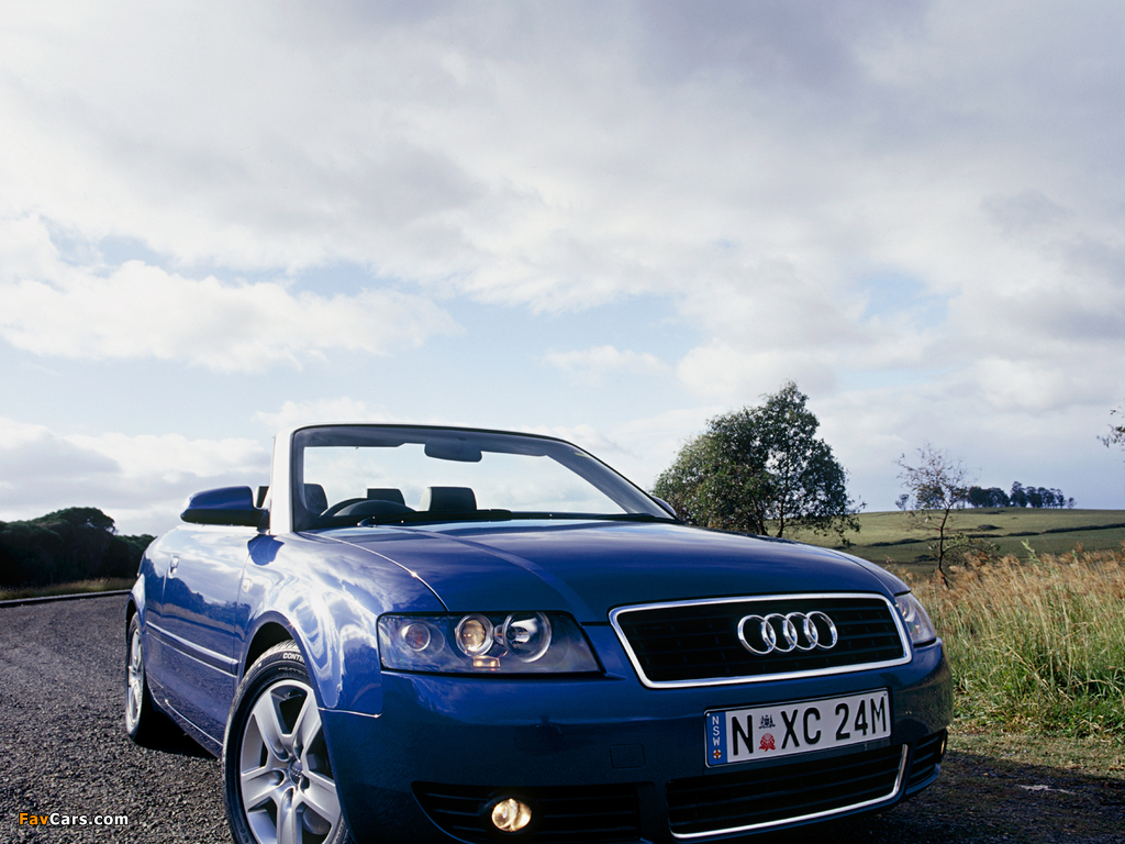 Images of Audi A4 1.8T Cabrio AU-spec (B6,8H) 2003–06 (1024 x 768)