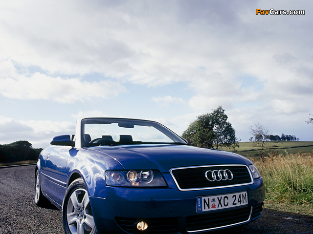 Images of Audi A4 1.8T Cabrio AU-spec (B6,8H) 2003–06 (640 x 480)