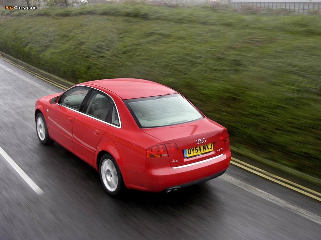 Images of Audi A4 2.0 TDI Sedan UK-spec B7,8E (2004–2007) (1024 x 768)