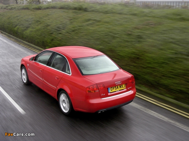 Images of Audi A4 2.0 TDI Sedan UK-spec B7,8E (2004–2007) (640 x 480)