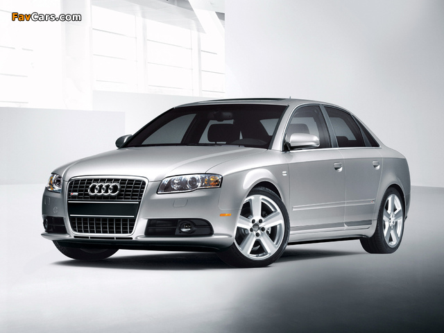 Images of Audi A4 2.0T S-Line Sedan US-spec B7,8E (2004–2007) (640 x 480)