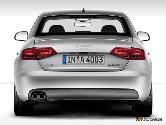 Images of Audi A4 2.0 TDI Sedan B8,8K (2007–2011) (640 x 480)