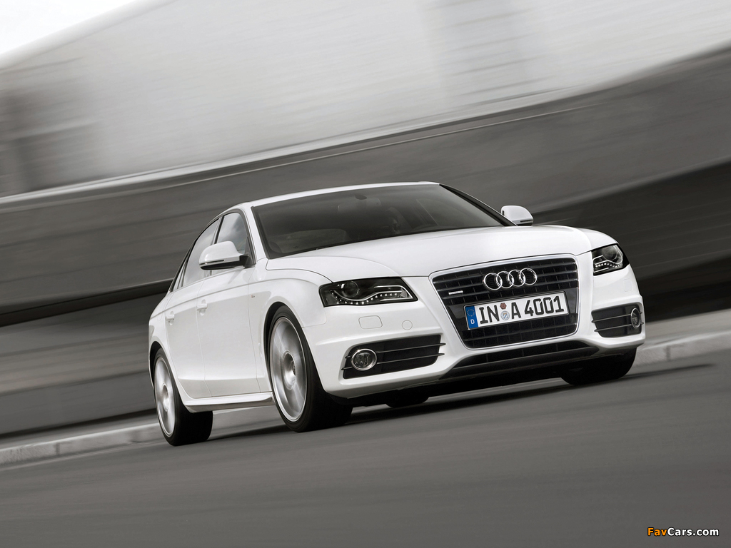 Images of Audi A4 3.2 FSI quattro S-Line Sedan B8,8K (2007–2011) (1024 x 768)