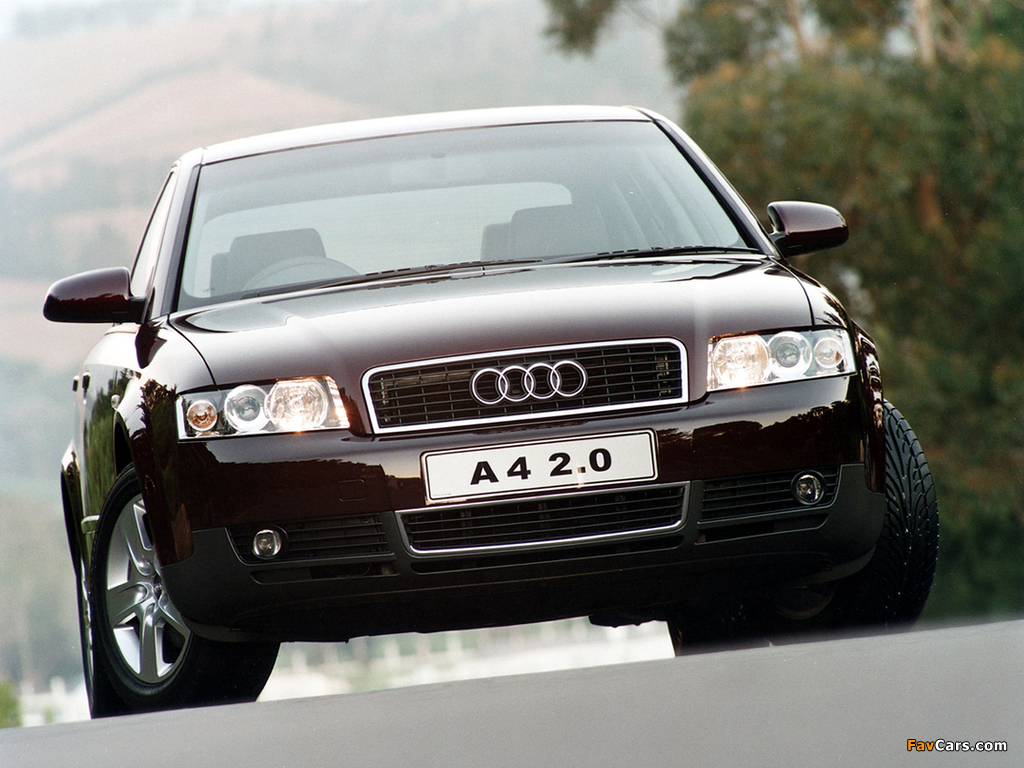 Photos of Audi A4 2.0 Sedan ZA-spec B6,8E (2000–2004) (1024 x 768)