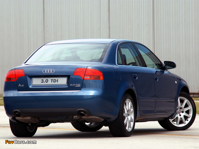 Photos of Audi A4 3.0 TDI quattro Sedan ZA-spec B7,8E (2004–2007) (640 x 480)