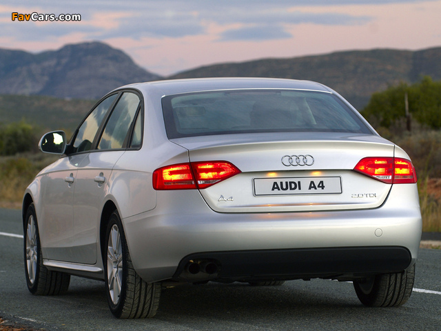 Photos of Audi A4 2.0 TDI Sedan ZA-spec B8,8K (2007–2011) (640 x 480)