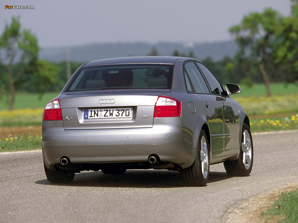 Pictures of Audi A4 1.8T Sedan B6,8E (2000–2004) (1024 x 768)