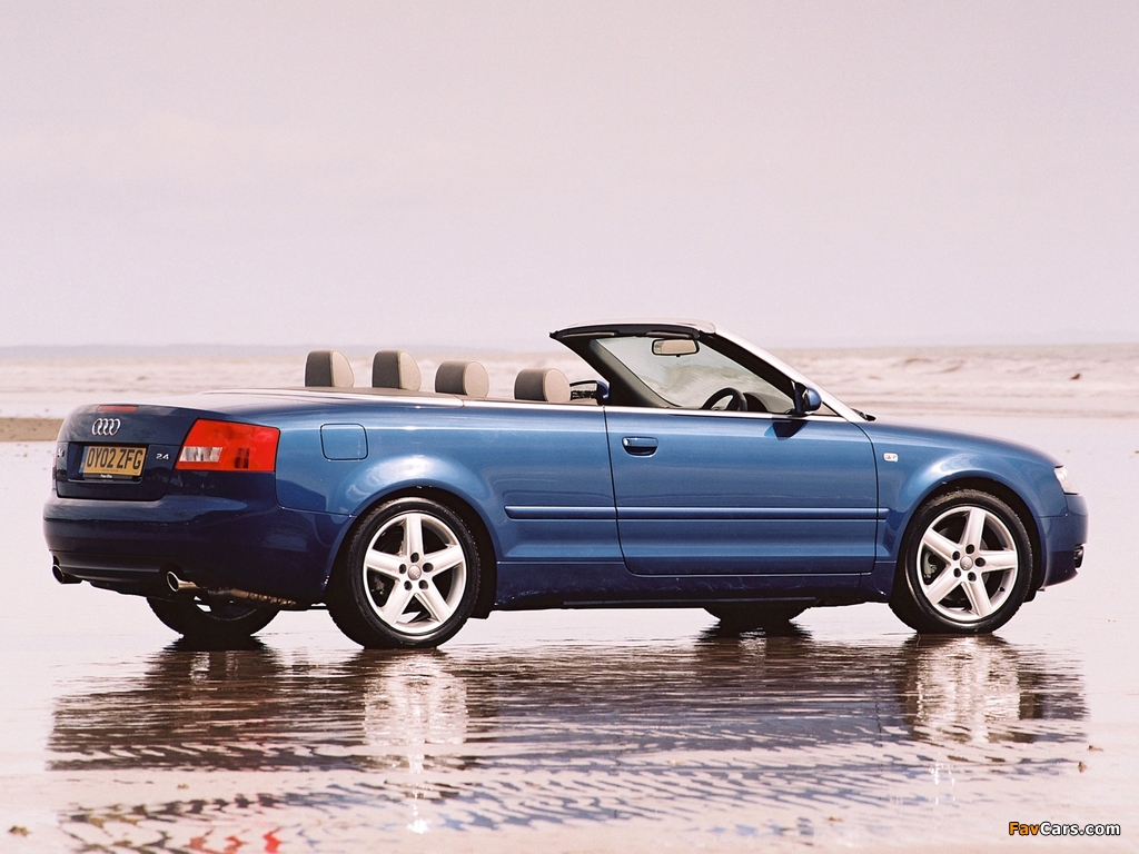 Pictures of Audi A4 2.4 Cabrio UK-spec B6,8H (2001–2005) (1024 x 768)