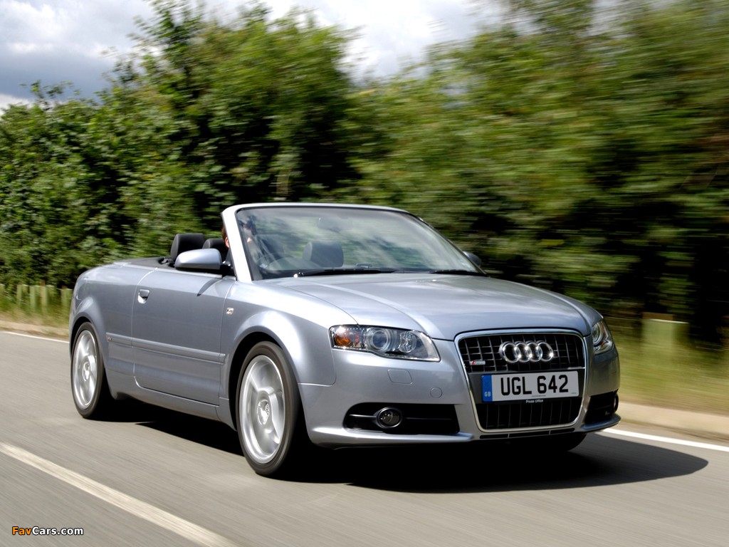 Pictures of Audi A4 2.0T S-Line Cabrio UK-spec B7,8H (2005) (1024 x 768)