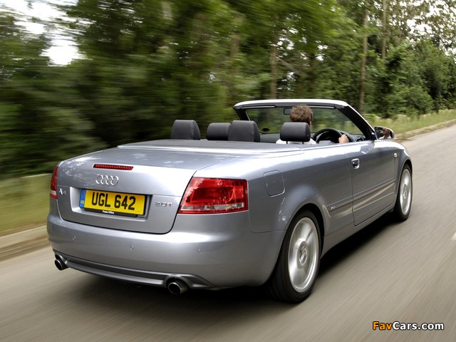 Pictures of Audi A4 2.0T S-Line Cabrio UK-spec B7,8H (2005) (640 x 480)