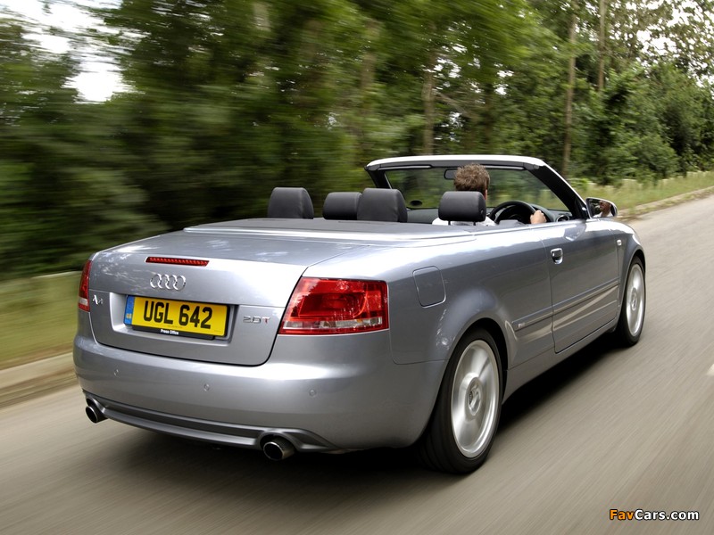 Pictures of Audi A4 2.0T S-Line Cabrio UK-spec B7,8H (2005) (800 x 600)