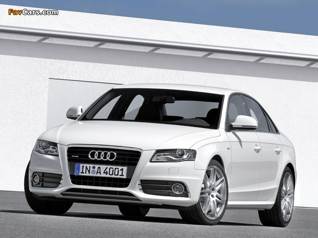 Pictures of Audi A4 3.2 FSI quattro S-Line Sedan B8,8K (2007–2011) (640 x 480)