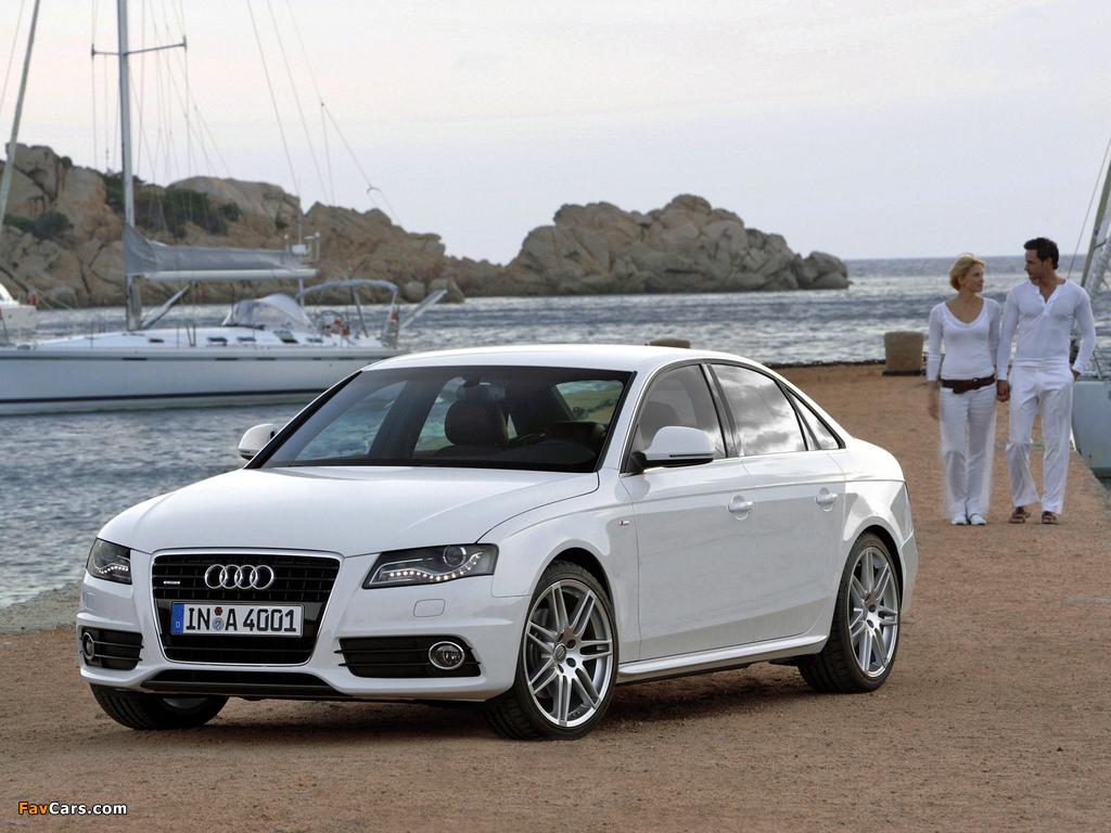 Pictures of Audi A4 3.2 FSI quattro S-Line Sedan B8,8K (2007–2011) (1024 x 768)