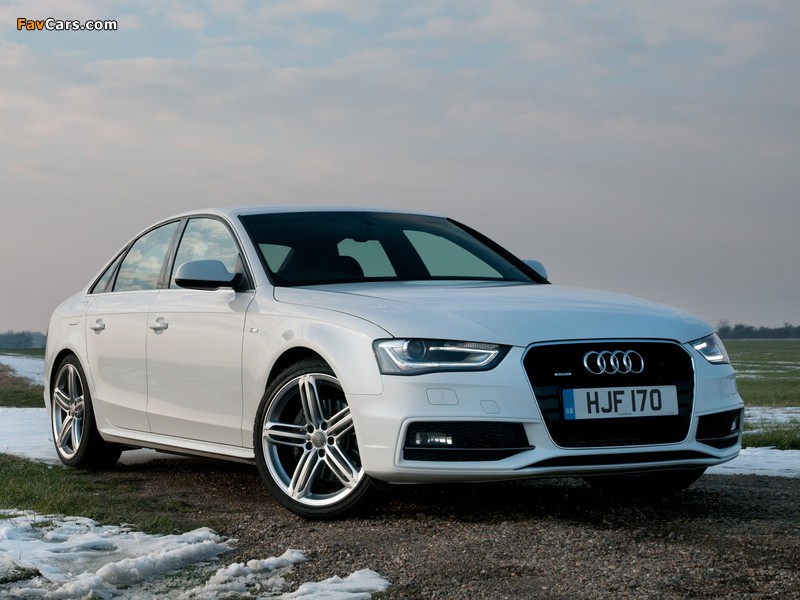 Pictures of Audi A4 2.0T quattro S-Line Sedan UK-spec (B8,8K) 2012 (800 x 600)