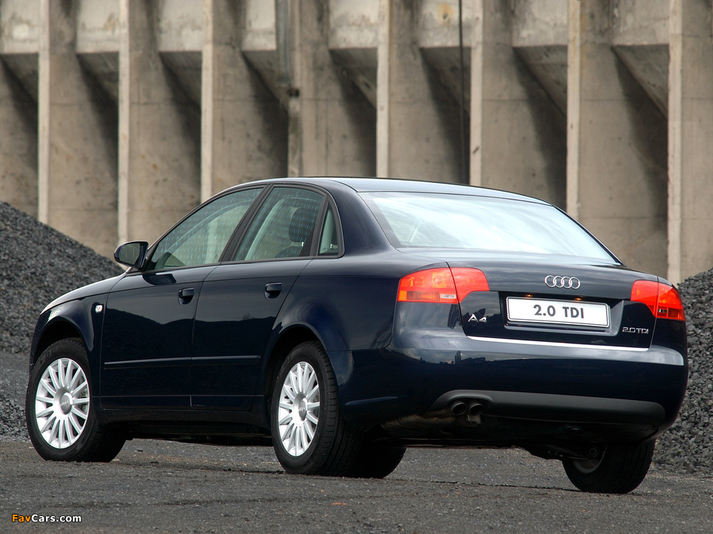 Audi A4 2.0 TDI Sedan ZA-spec B7,8E (2004–2007) wallpapers (1024 x 768)