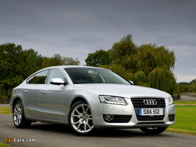 Audi A5 Sportback 2.0 TDI quattro UK-spec 2009–11 wallpapers (640 x 480)