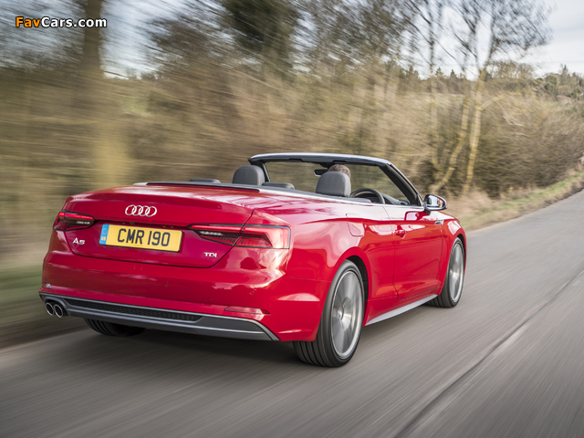 Audi A5 Cabriolet 2.0 TDI S Line UK-spec 2017 wallpapers (640 x 480)